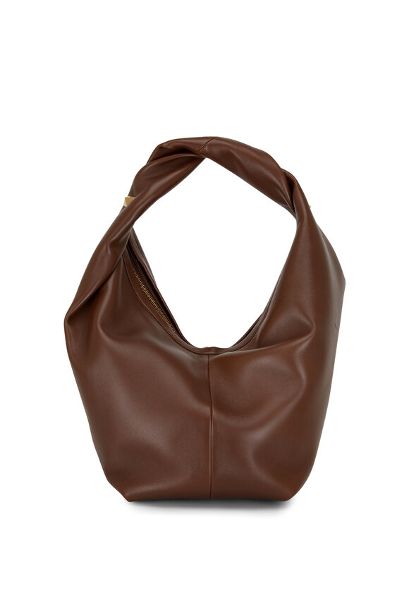 トートバッグ VALENTINO GARAVANI Brown Leather Large Go-Hobo Shoulder Bag Valentino Garavani - Teak Brown Leather Hobo Bag