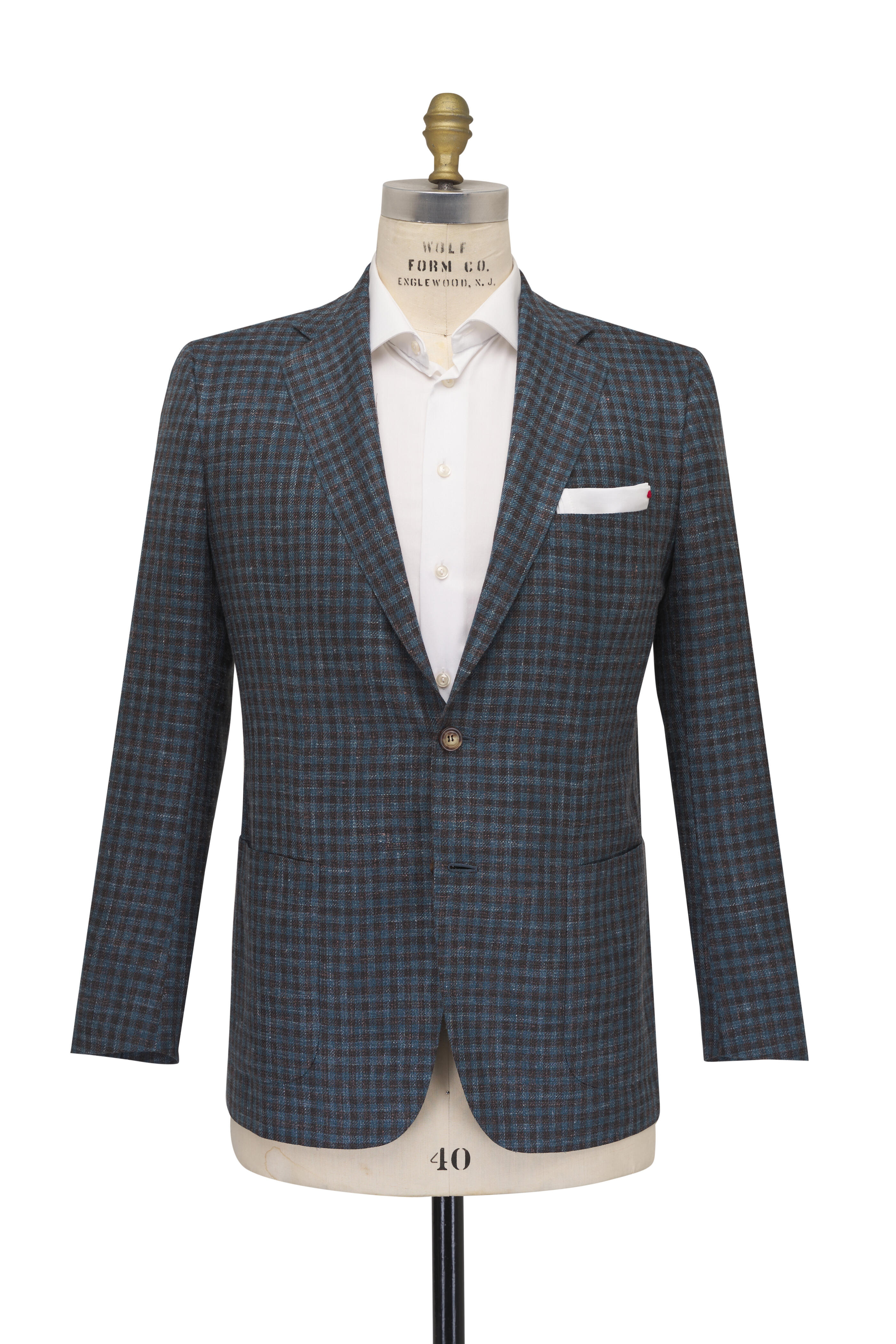 Kiton - Brown & Teal Cashmere, Silk & Linen Sportcoat
