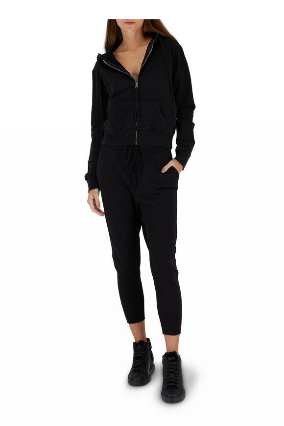 Nili Lotan Callie Washed Black Zip-Up Hoodie - view 2