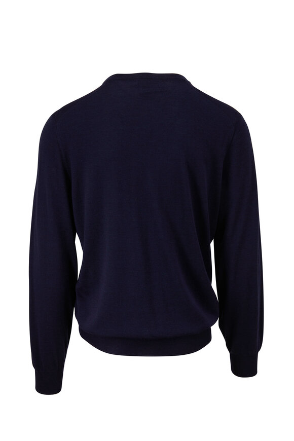 Brunello Cucinelli - Navy Cashmere & Wool Sweater 