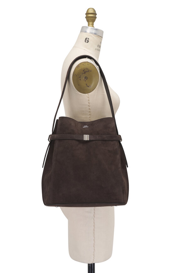 Totême Brown Suede Belted Bucket Bag - view 5
