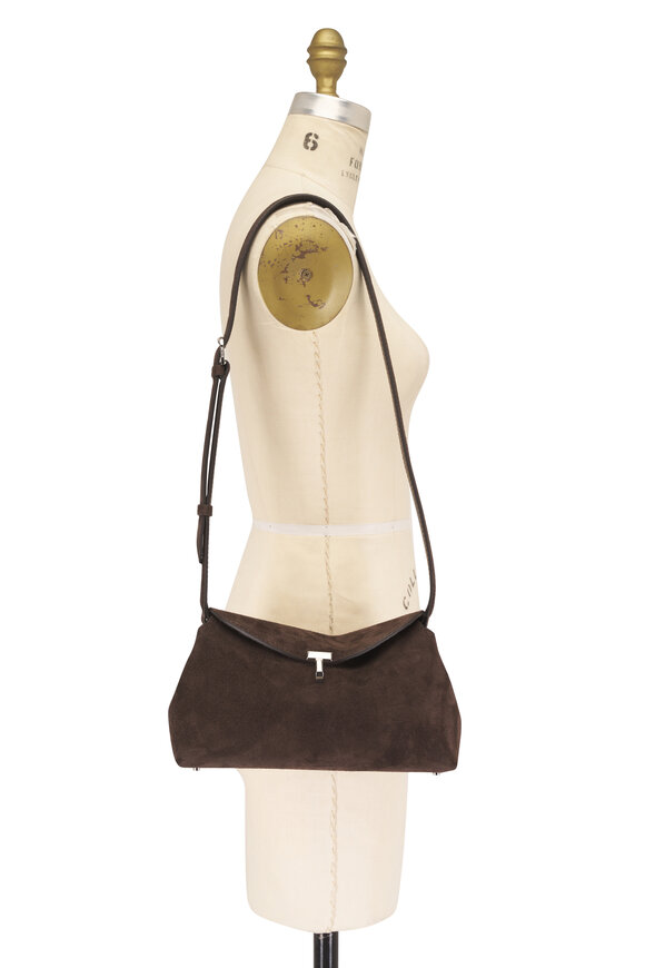 Totême T-Lock Brown Suede Clutch - view 5