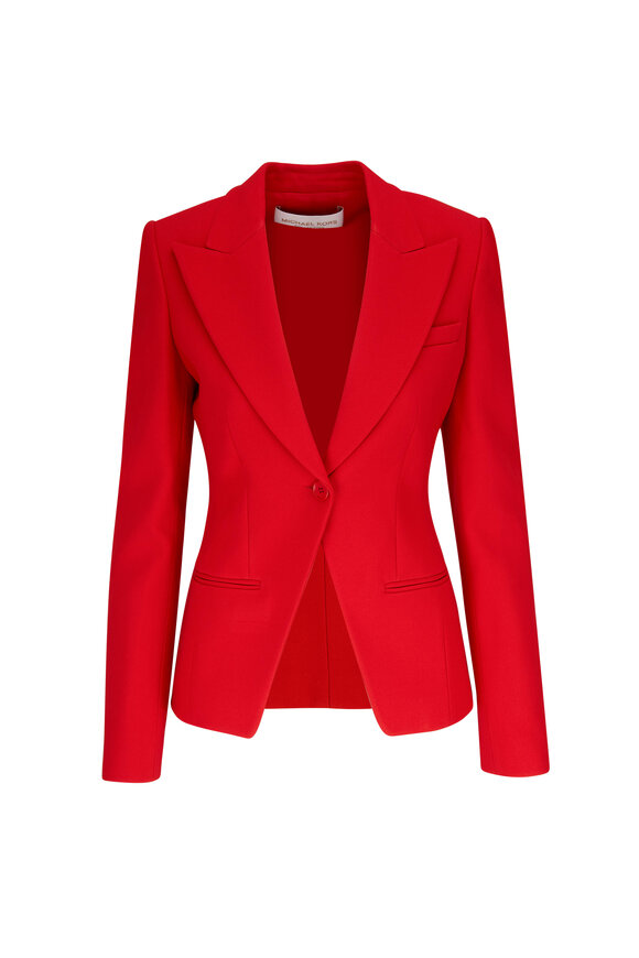 Michael Kors Collection - Bright Red Peak Lapel Jacket