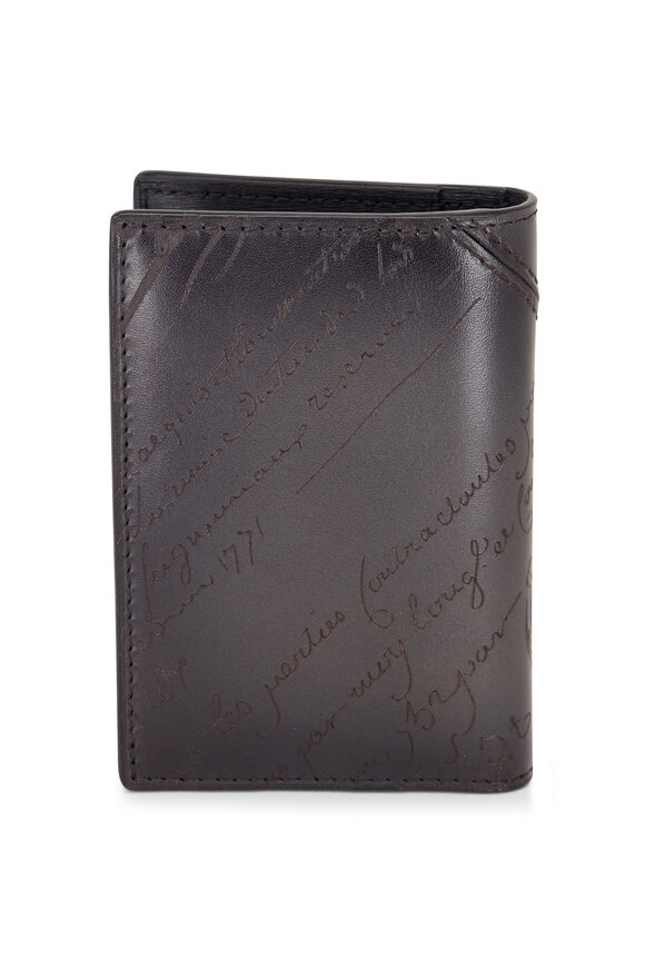 Berluti - Jagua Gray Leather Card Wallet | Mitchell Stores