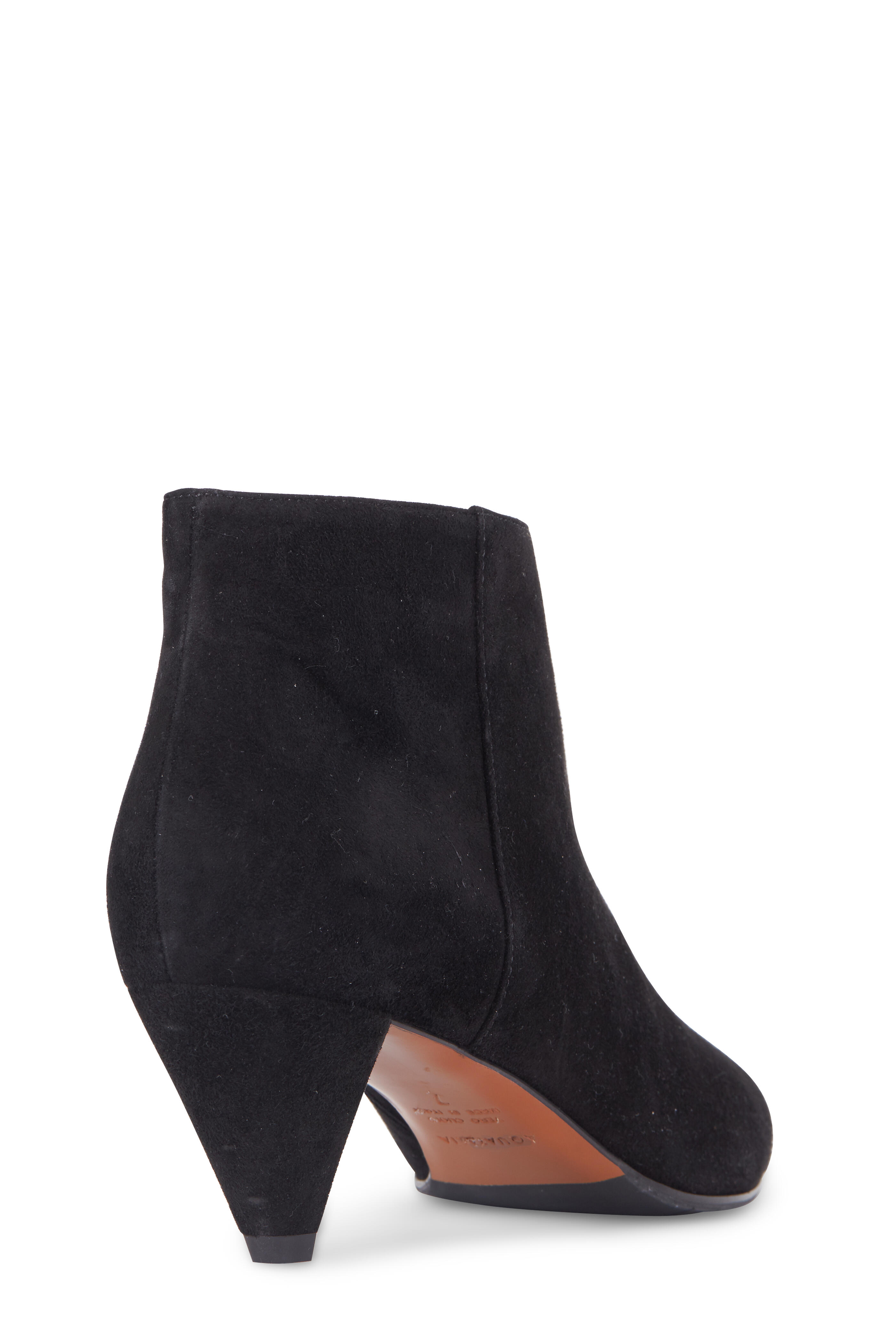 Aquatalia Anya Black Suede Pointed Toe Bootie 50mm