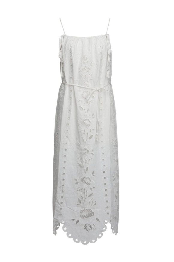 ■TOTEME■Fluid Vネック リネンドレス Totême - Fluid Off-White V-Neck Dress | Mitchell Stores