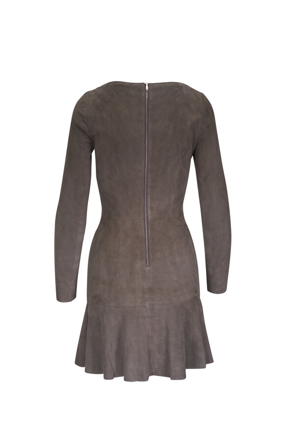 Jitrois - Olivia Gray Suede Mini Dress