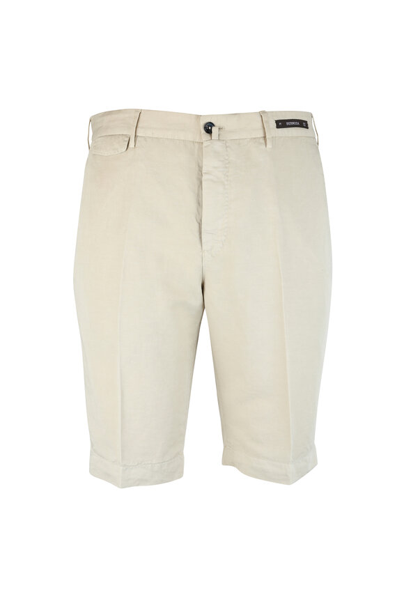 PT Torino - Khaki Linen & Cotton Bermuda Shorts
