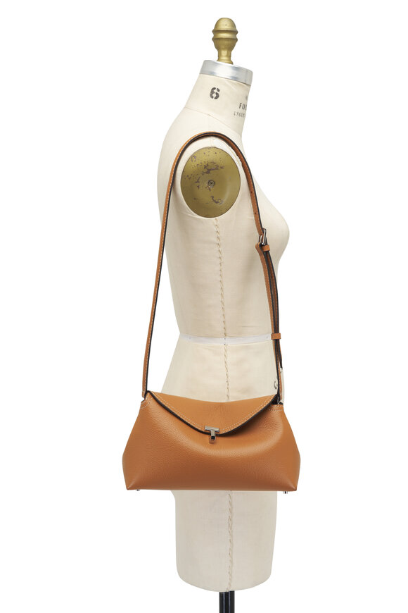 Totême - T-Lock Tan Grain Leather Clutch