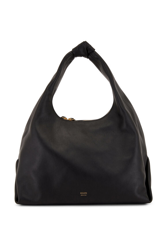 Khaite - Beatrice Black Leather Large Hobo Bag