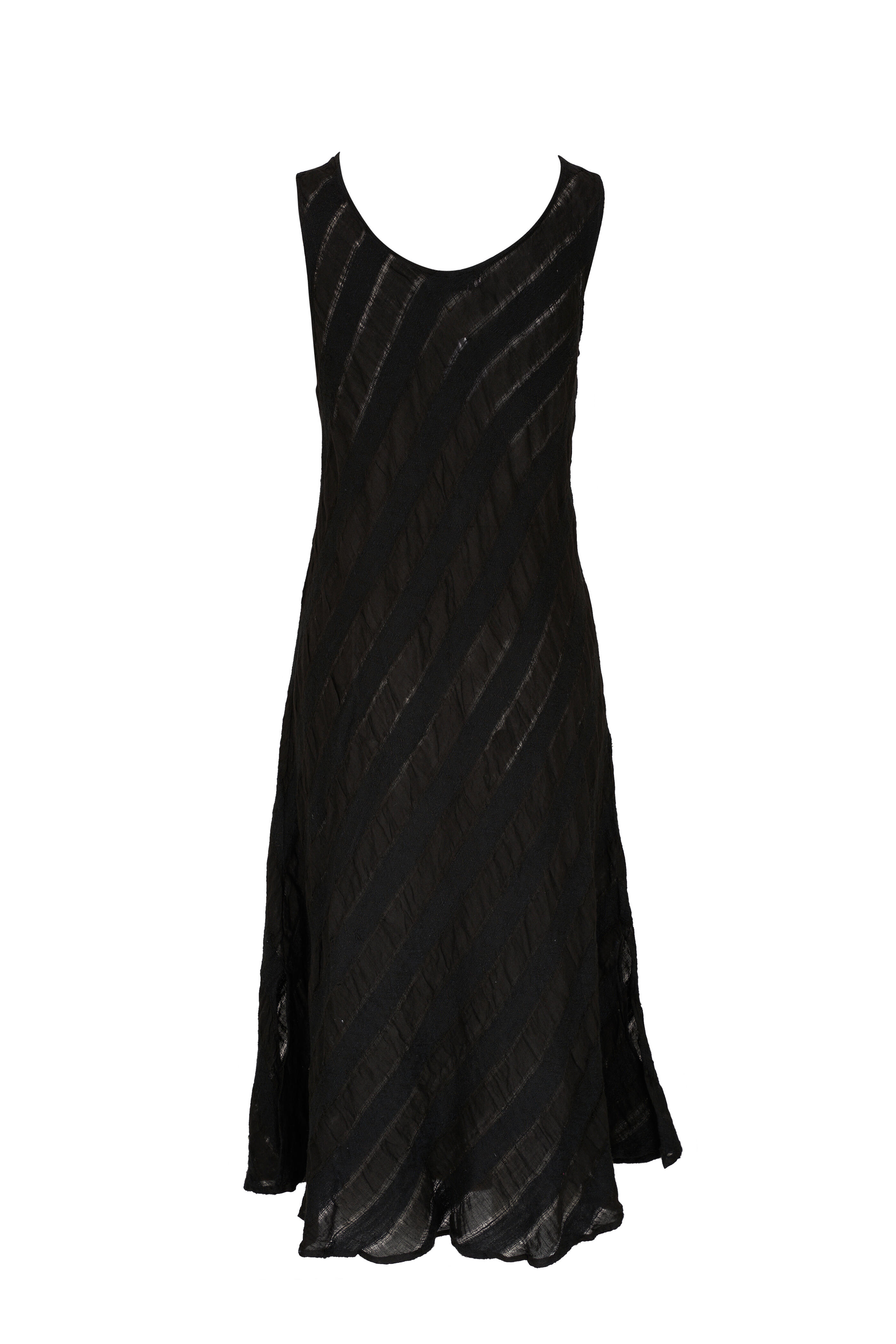 Stella Bianca - Marmo Black Linen & Cotton Midi Dress