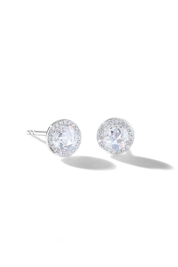 64 Facets Scallop Diamond Stud Earrings