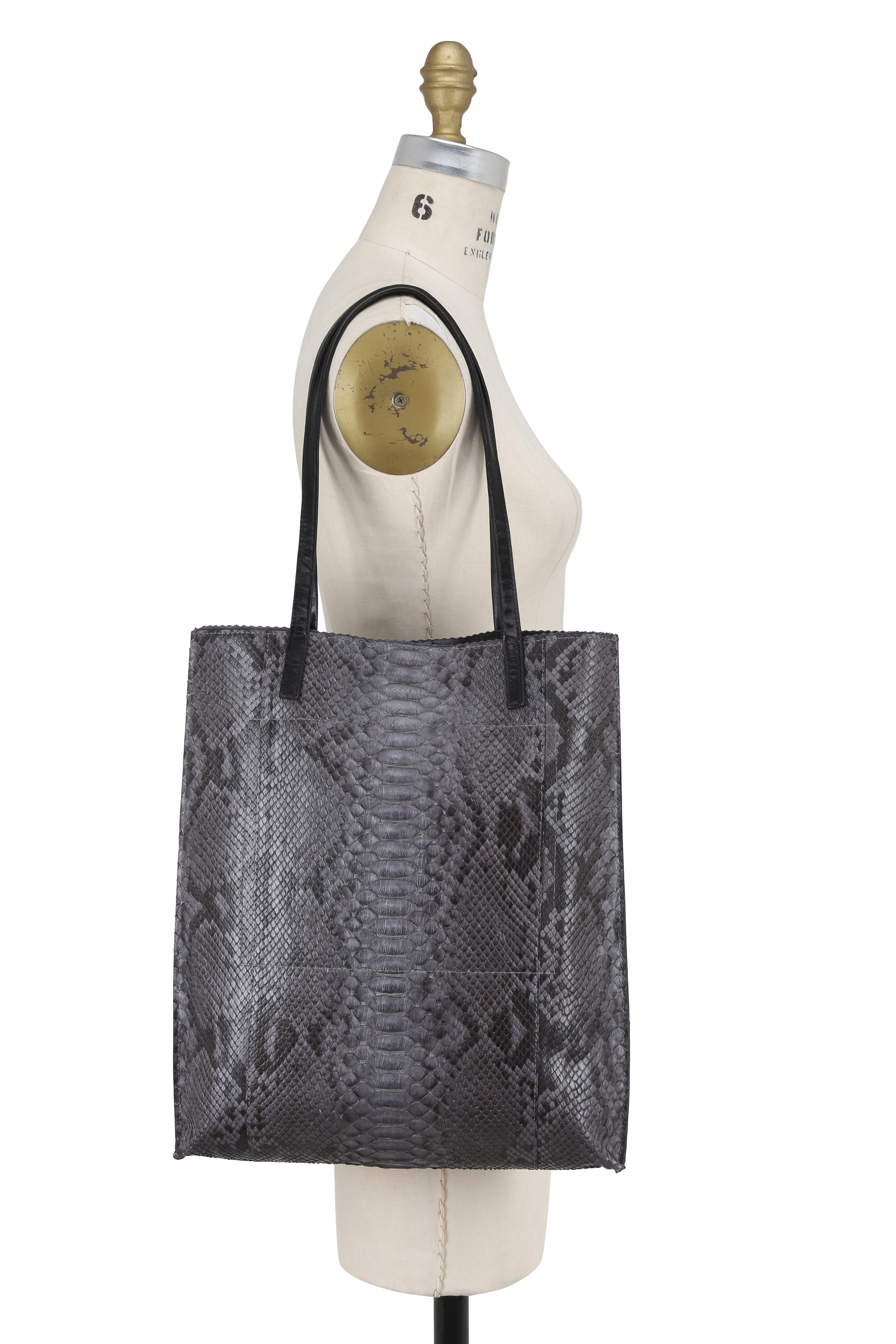 B May Bags - Shadow Python Skinny Vertical Shopper