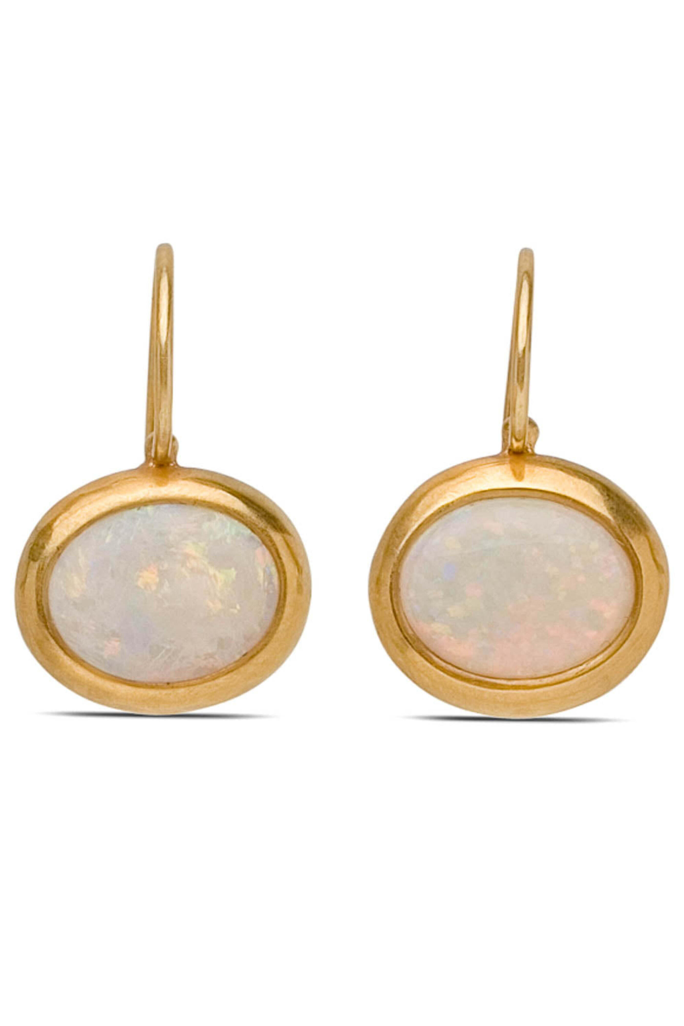 Darlene De Sedle - Small Oval Cabochon Crystal Opal Earrings