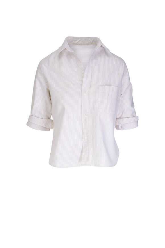 Frank & Eileen - Silvio Sand Stripe Untuckable Button Down