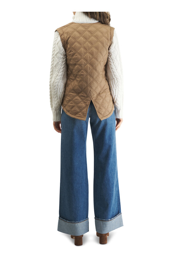 Veronica Beard - Taylor Rebel Stone Blue Cuffed Wide Leg Jean