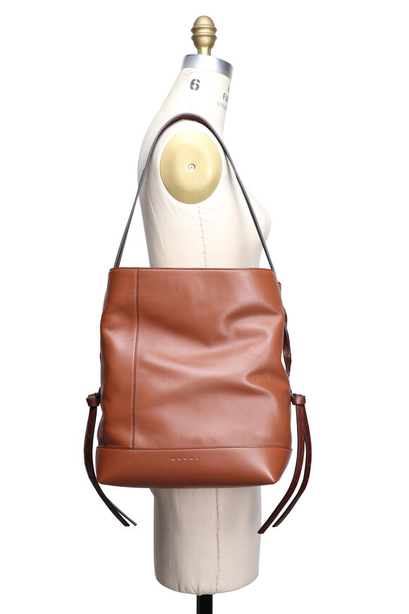 Marni Small Pod 2.0 Moca Leather Hobo Bag - view 5