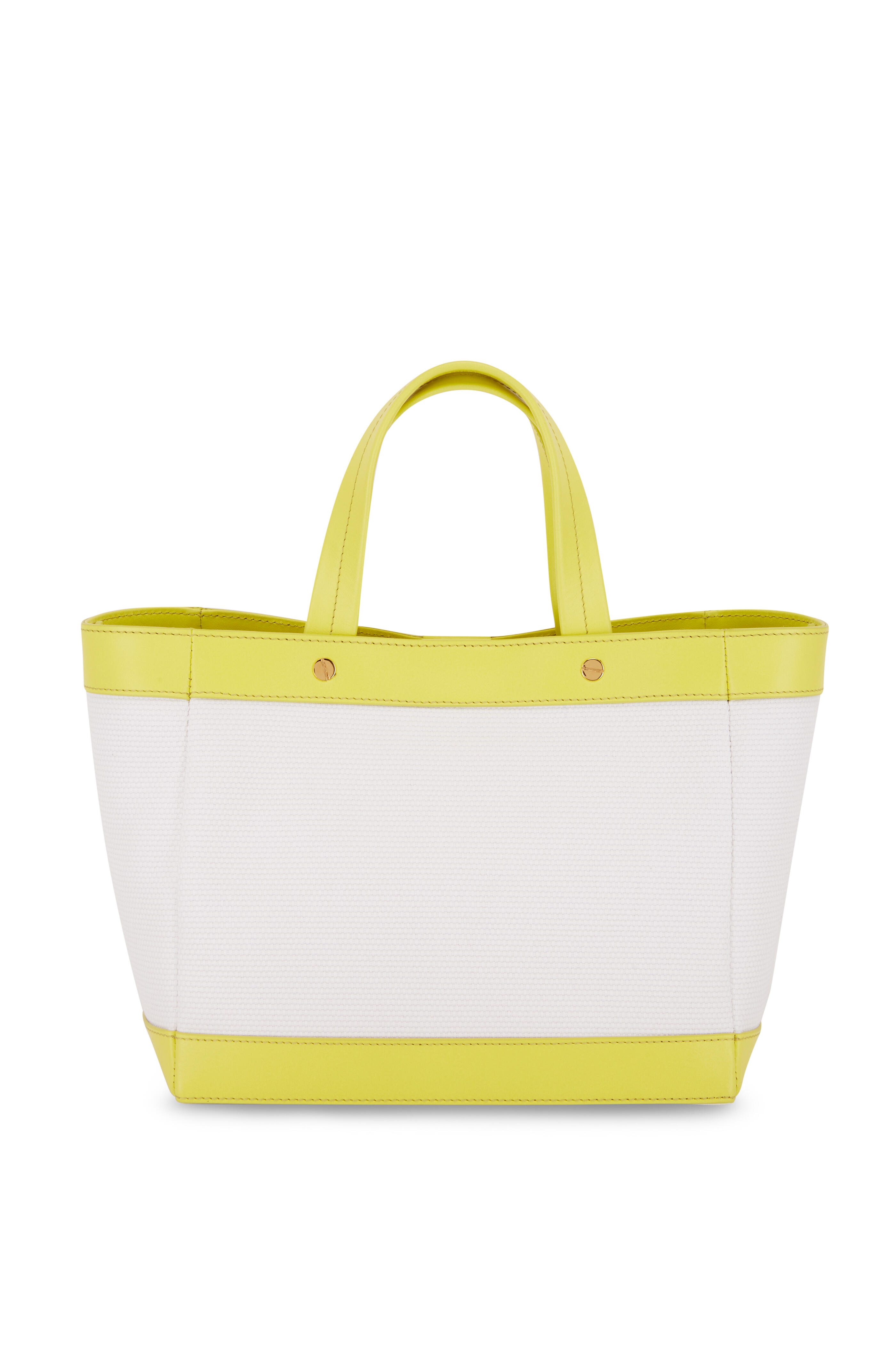 Tom Ford - White & Acid Yellow East West Shopping Tote