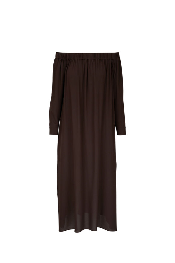 Michael Kors Collection Chocolate Silk Georgette Maxi Dress