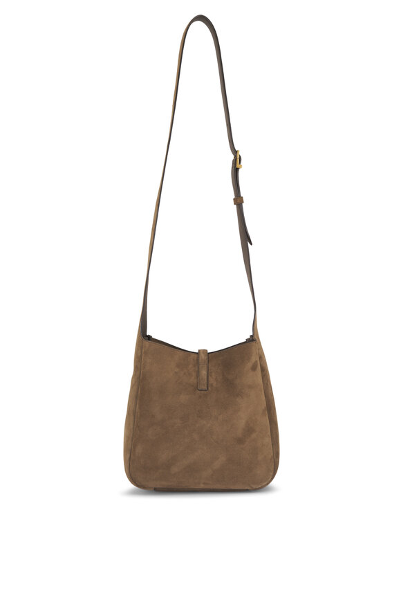 Saint Laurent Small Le 5 À 7 Light Musk Suede Shoulder Bag - view 3