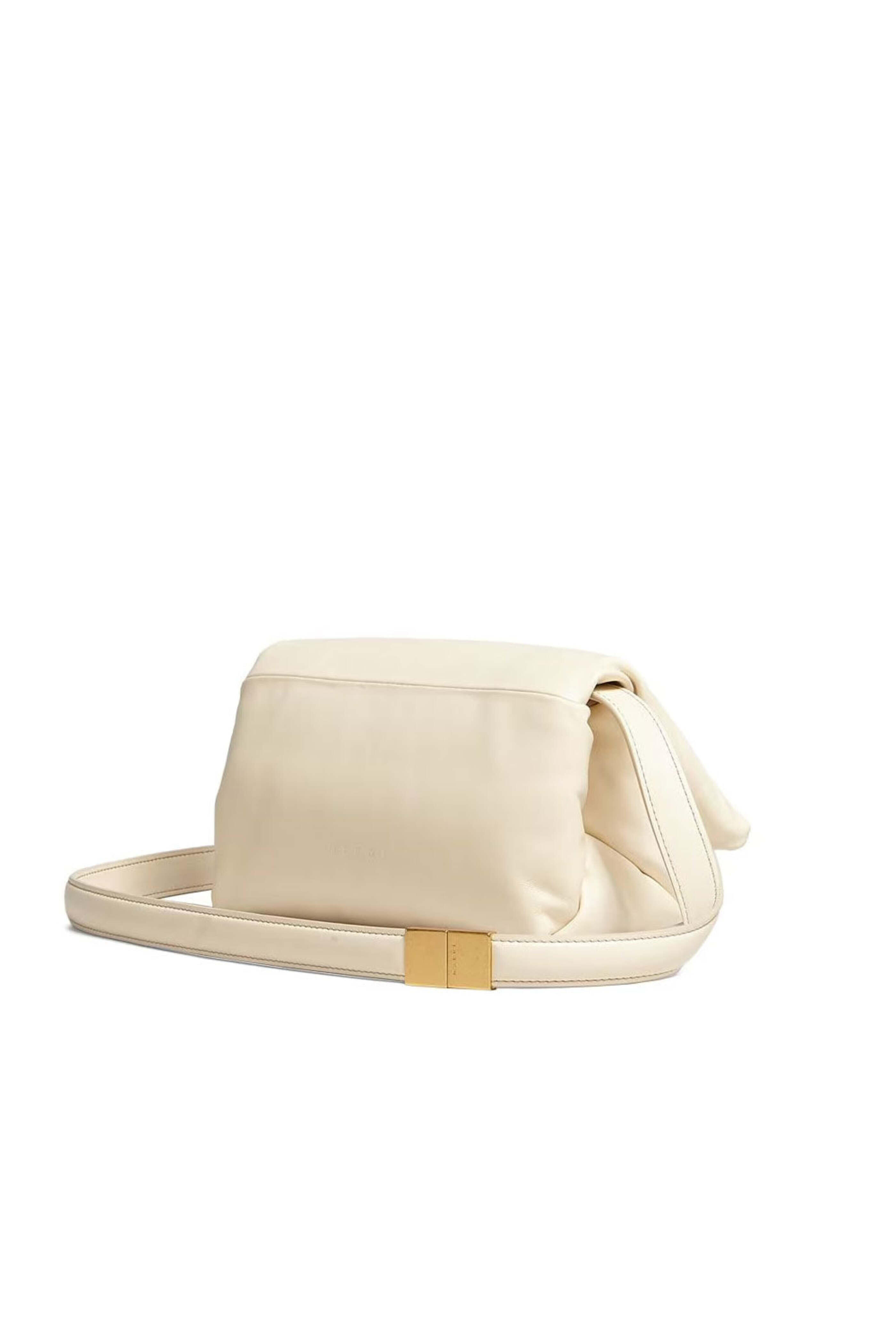 Marni - Prisma Small Leather Crossbody Bag in Ivory