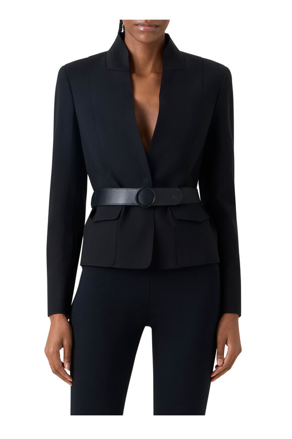 Akris Punto Signature Black Viscose Jersey Fitted Jacket - view 2