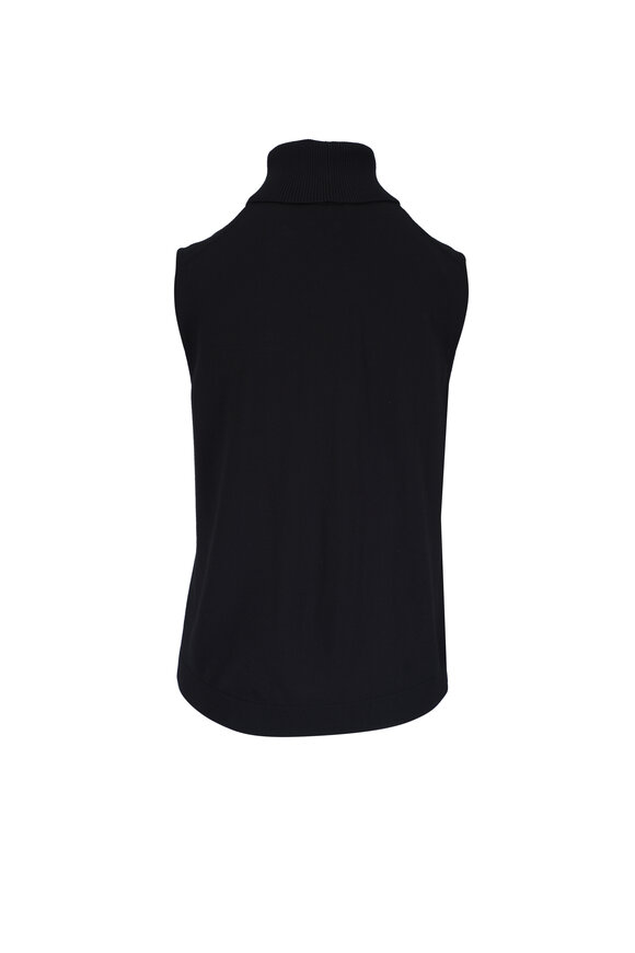 Lafayette 148 New York Responsible Black Sleeveless Turtleneck - view 2