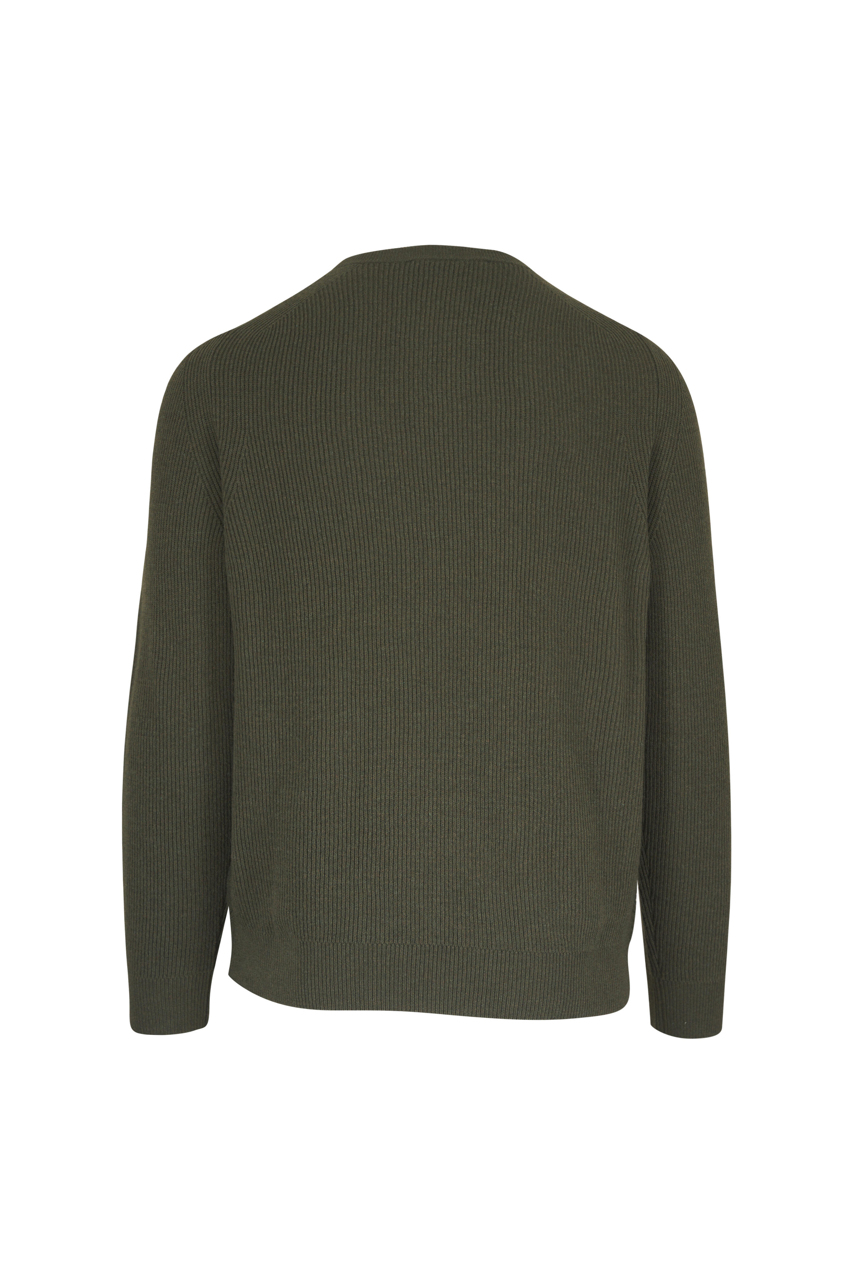 Maurizio Baldassari - Forest Green Chevron Crewneck Sweater - view 2