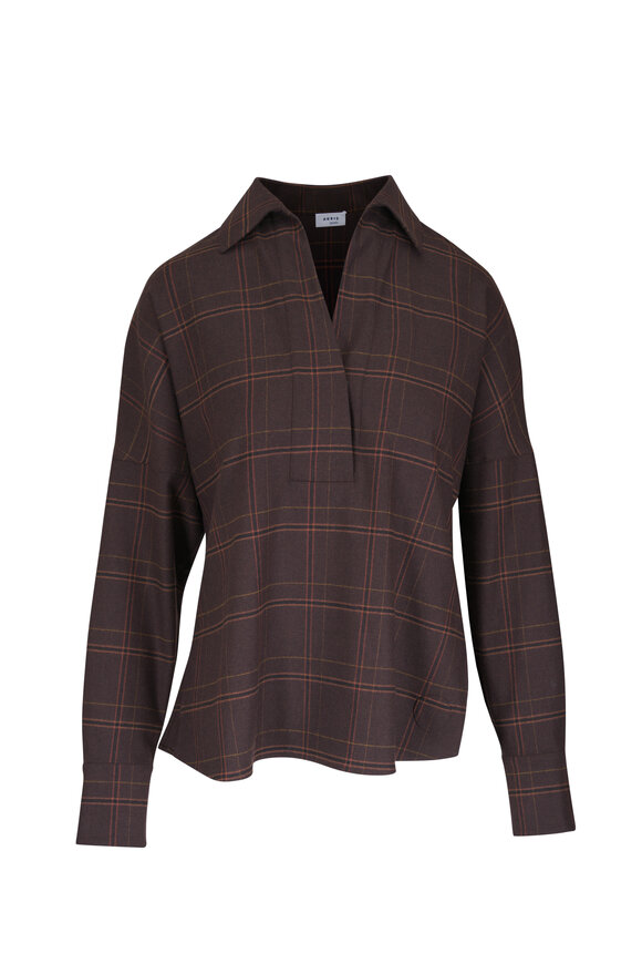 Akris Punto Espresso Spread Collar Blouse - view 1