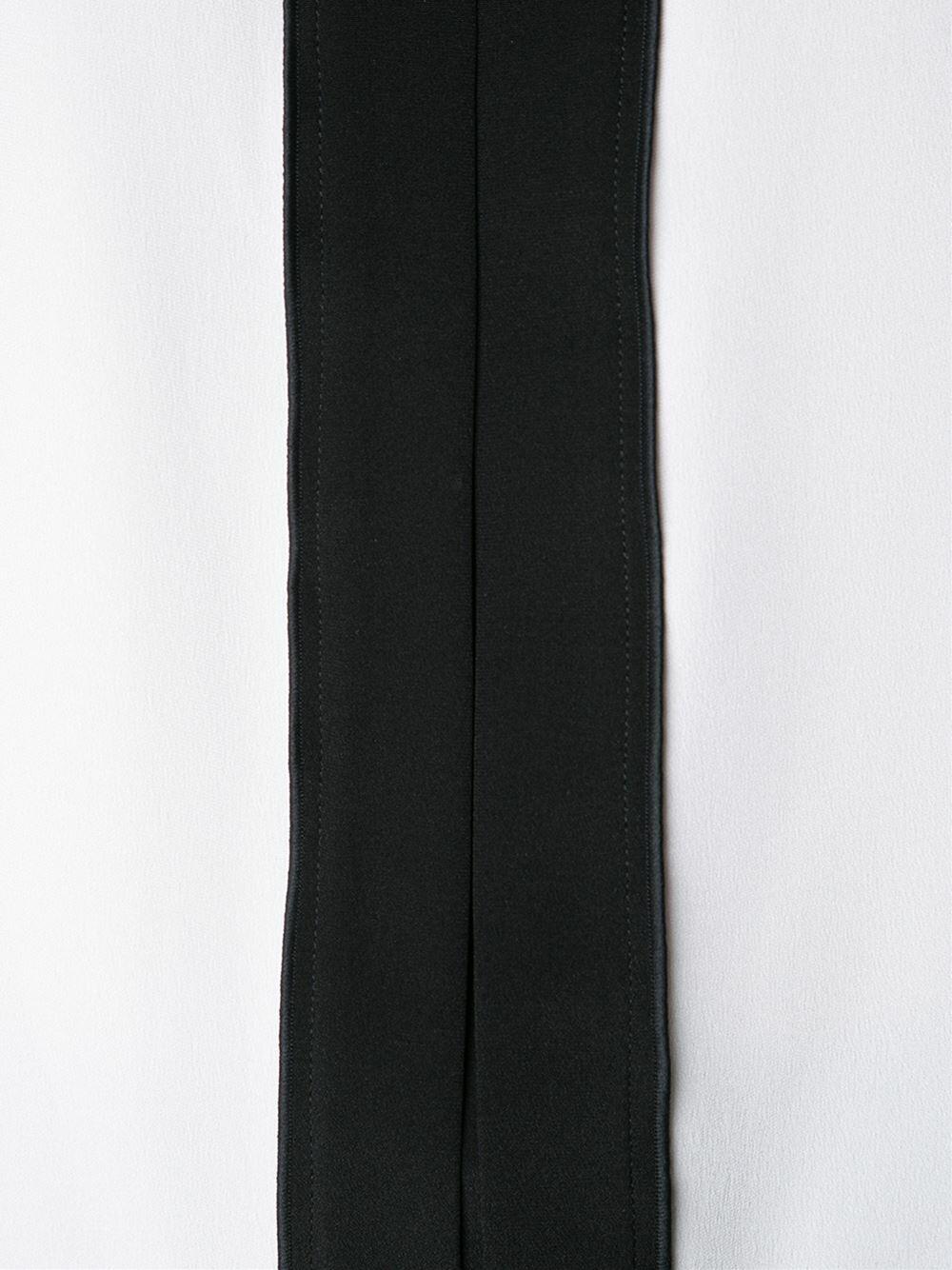 Derek Lam - Ivory & Black Nehru Collar Sleeveless Blouse