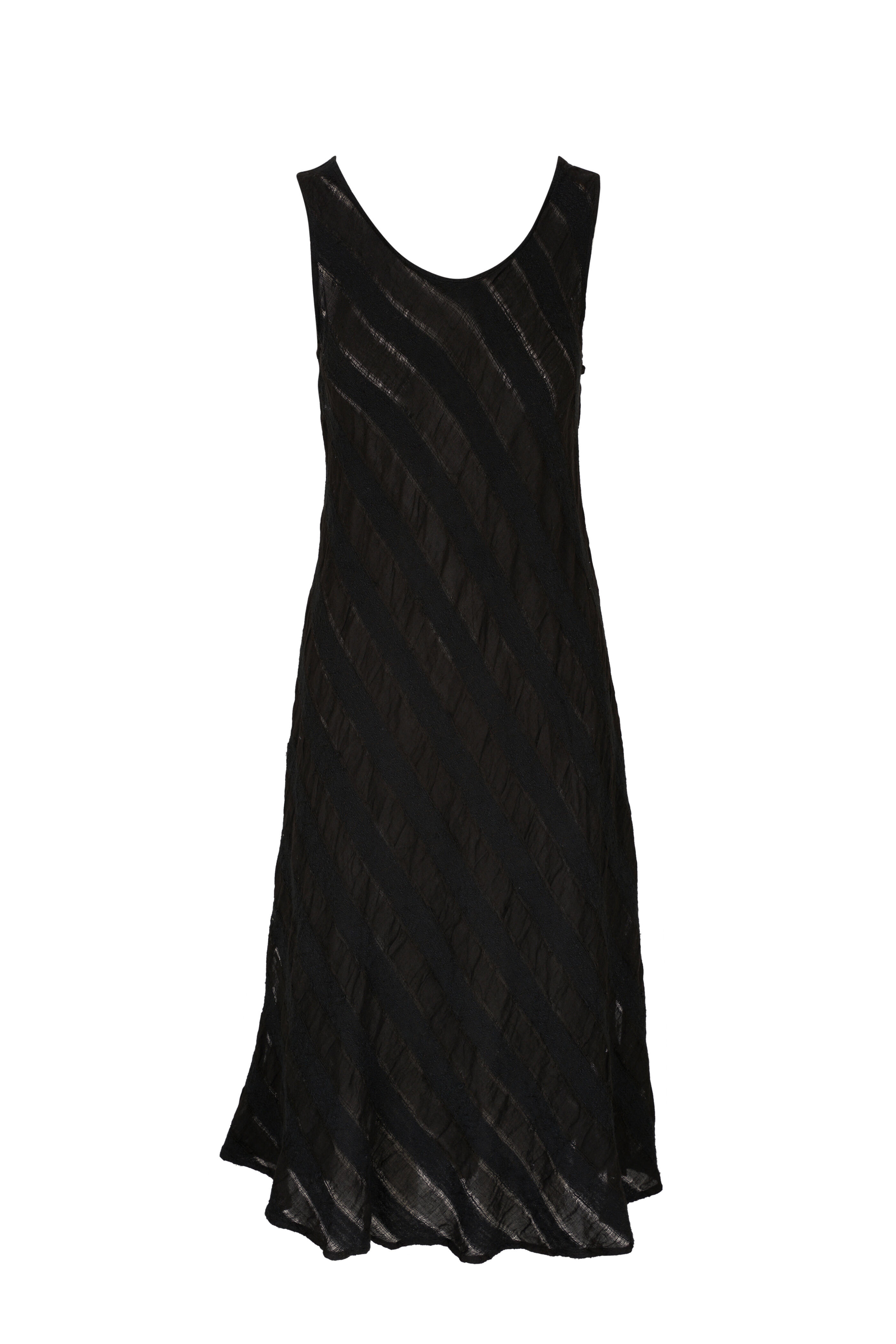 Stella Bianca - Marmo Black Linen & Cotton Midi Dress