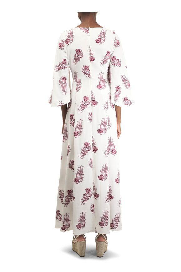 La DoubleJ Belle White Lumeria Jacquard Print Kaftan - view 4