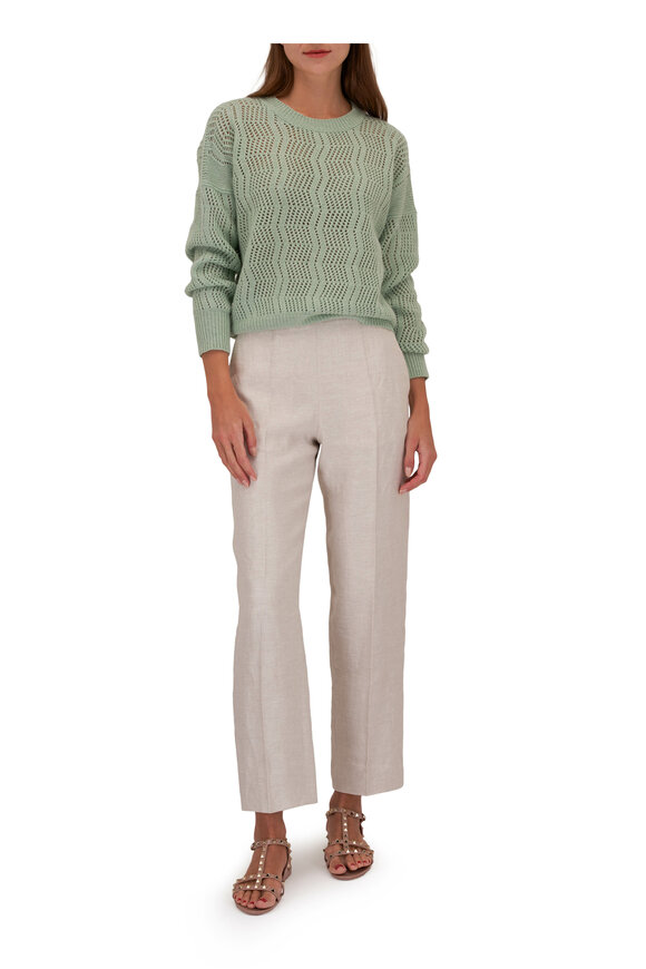 Agnona - NY Flat Front Batavia Linen Pant 