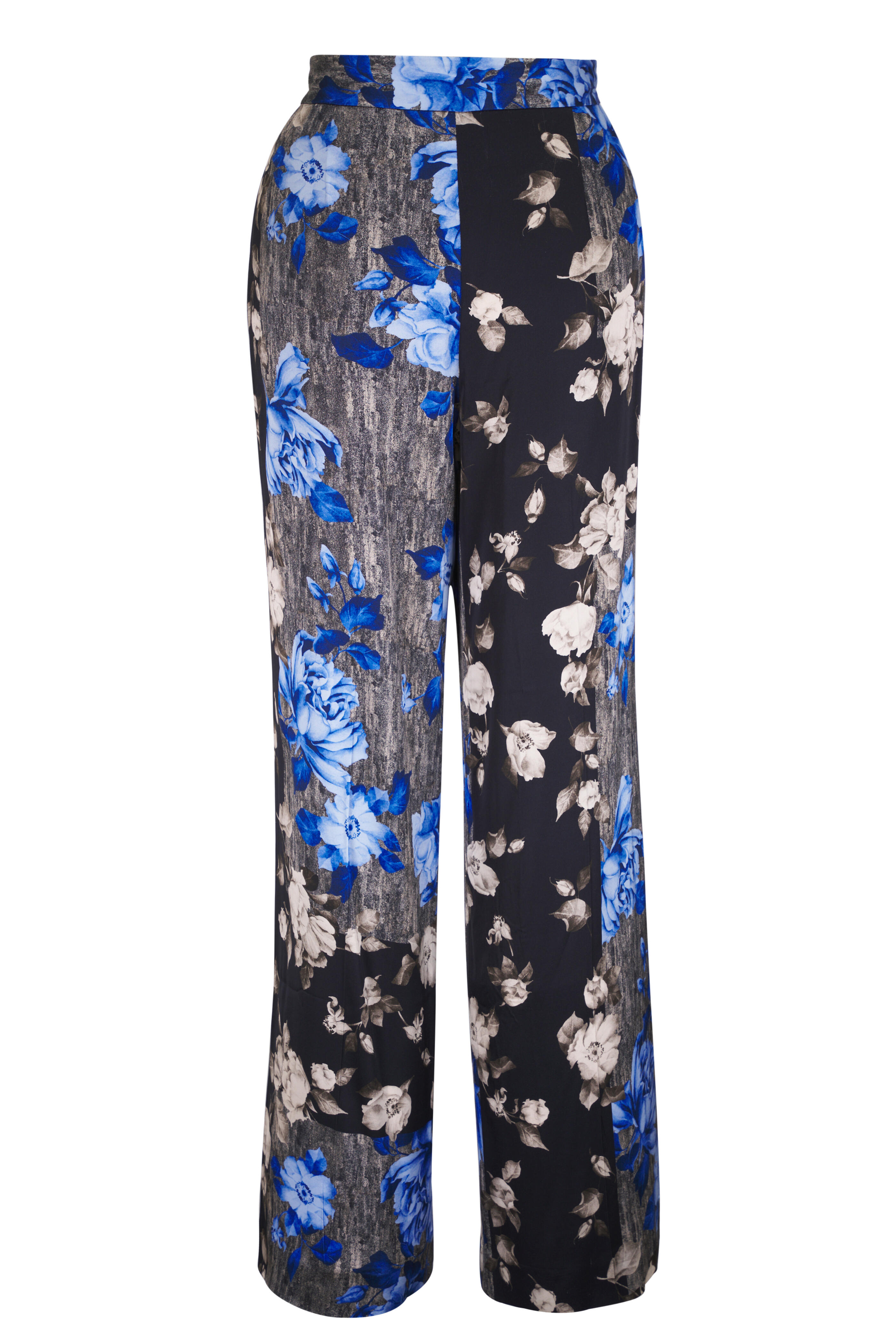Lela Rose - Cornflower Floral Tile Print Wide Leg Pant