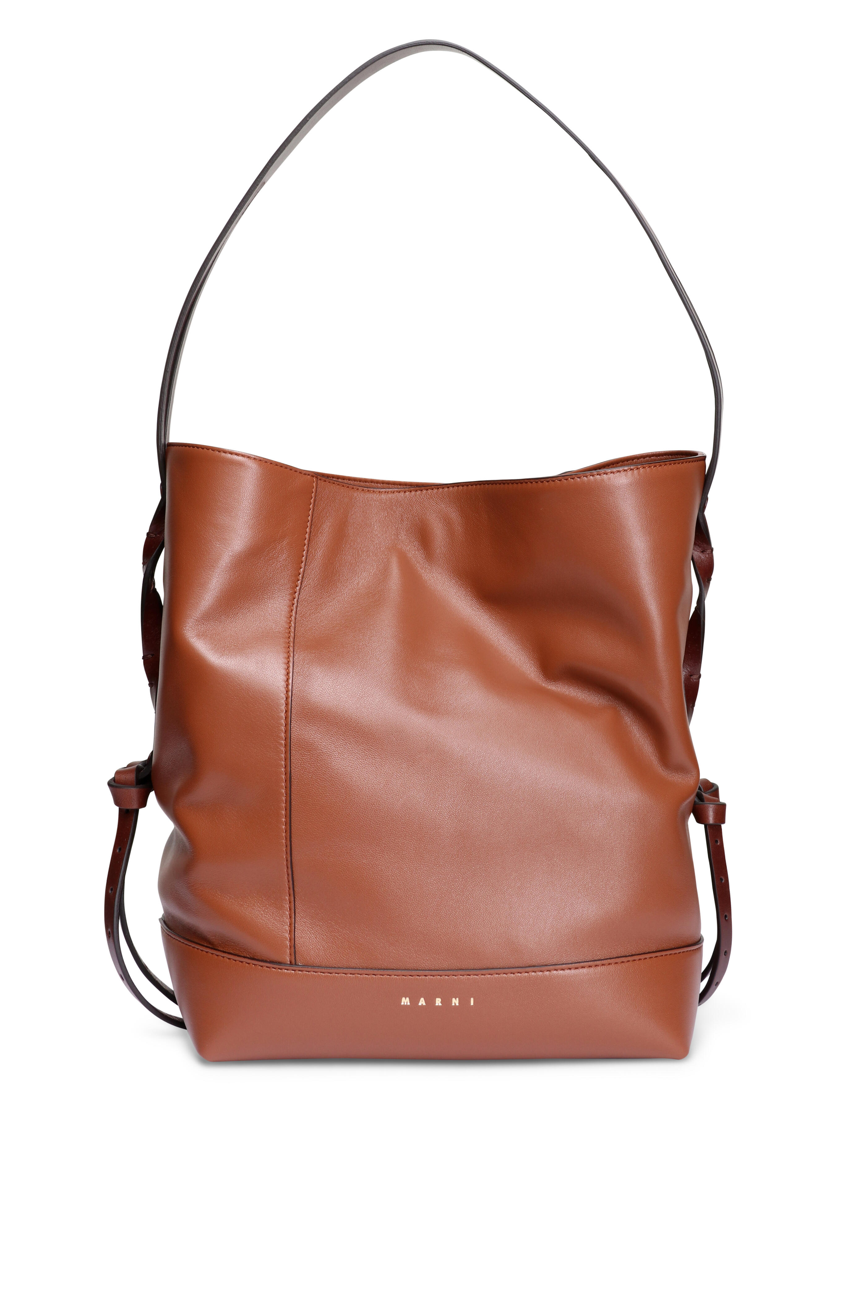 Marni - Small Pod 2.0 Moca Leather Hobo Bag
