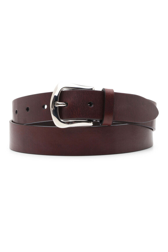 Brunello Cucinelli - Leather Belt in Tobacco | Mitchell Stores