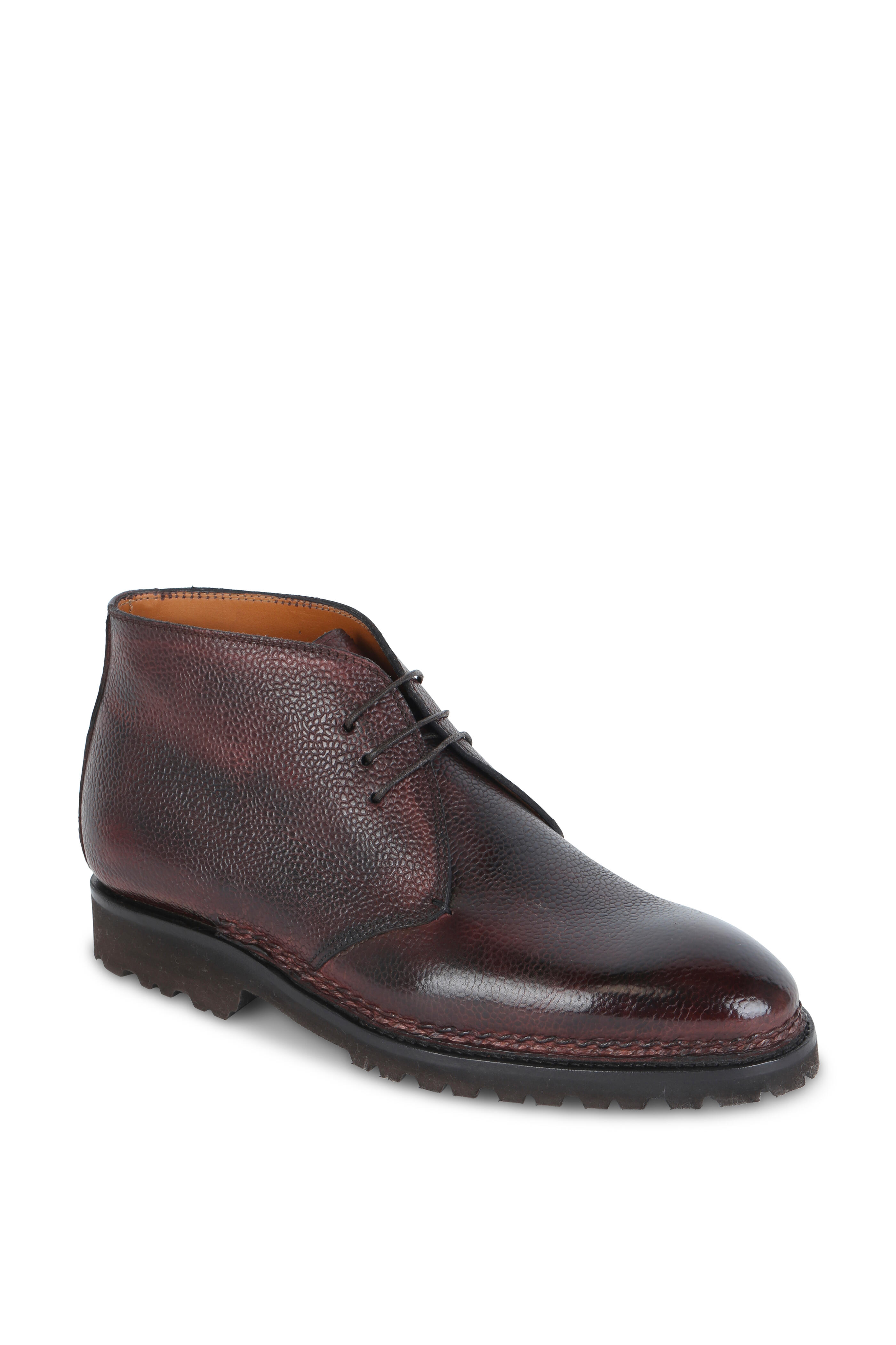 Bontoni - Desert Wine Pebbled Leather Chukka Boot