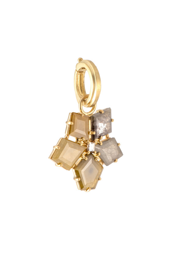 Sylva & Cie Rough Cut Diamond Flower Pendant - view 1