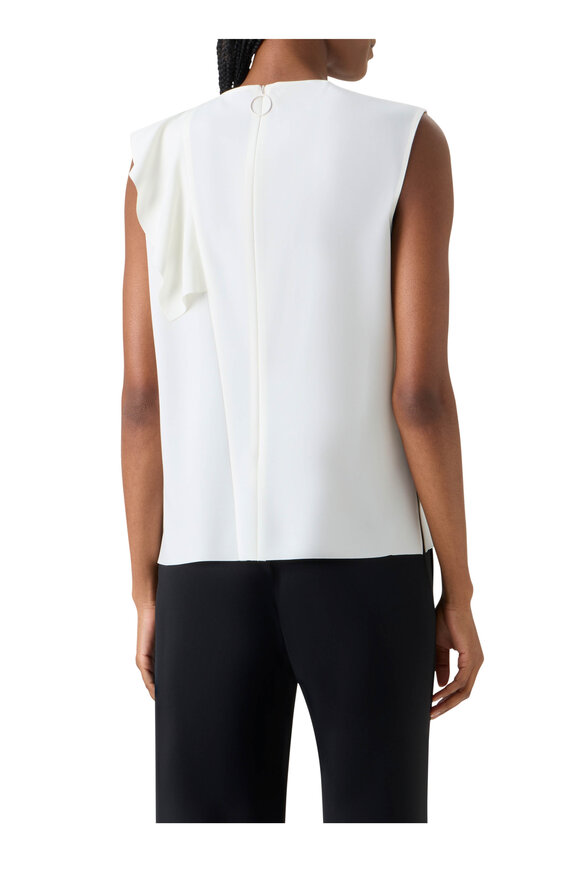 Akris Punto Cream Flounce Laser Cut Crepe Blouse - view 3