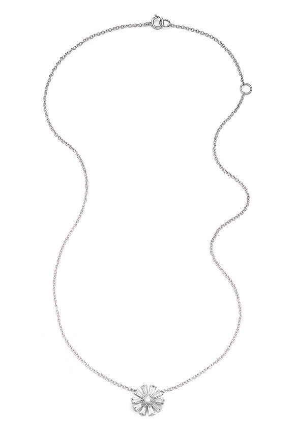 Nam Cho 18k White Gold Diamond Daisy Pendant Necklace - view 1