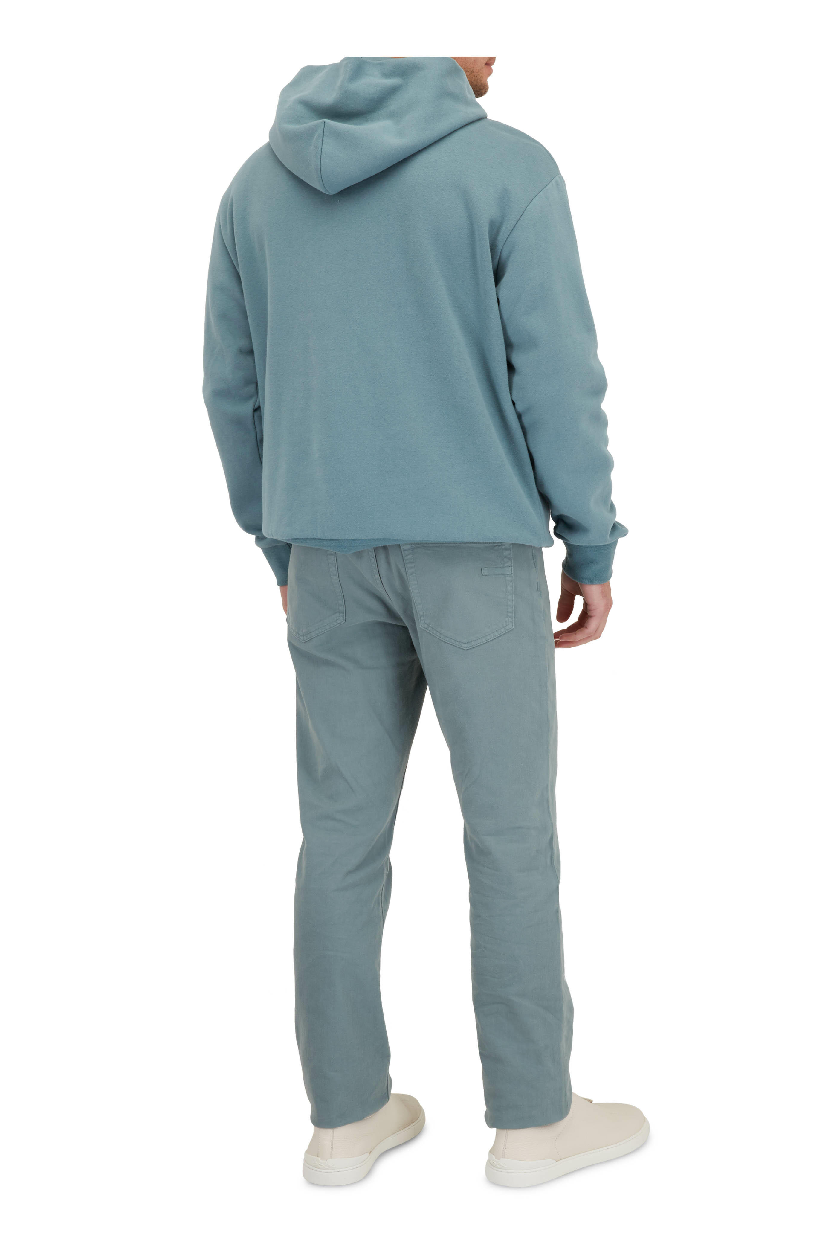 Zegna - Light Teal Cotton & Cashmere Hoodie
