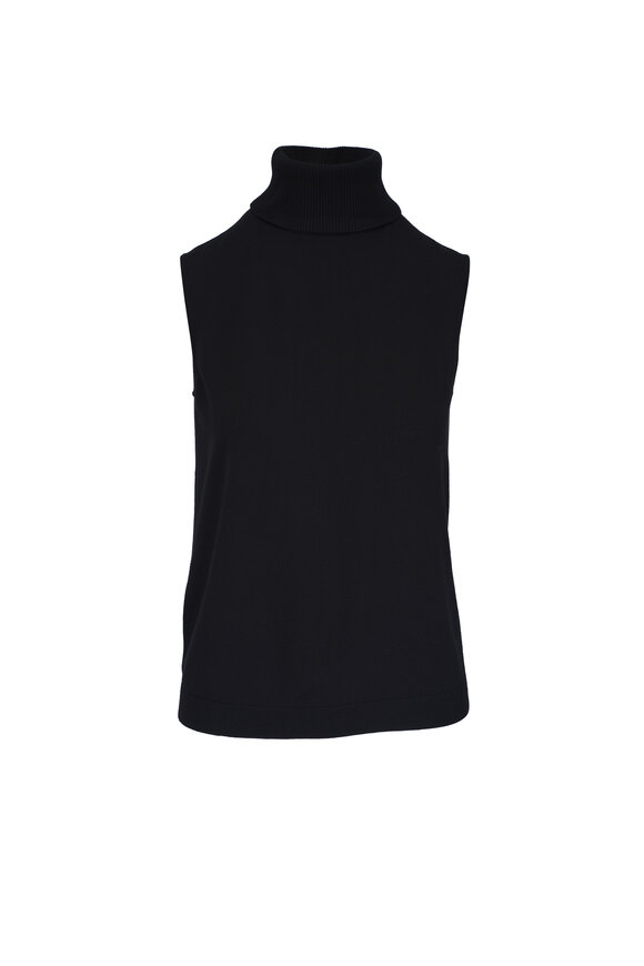 Lafayette 148 New York Responsible Black Sleeveless Turtleneck - view 1