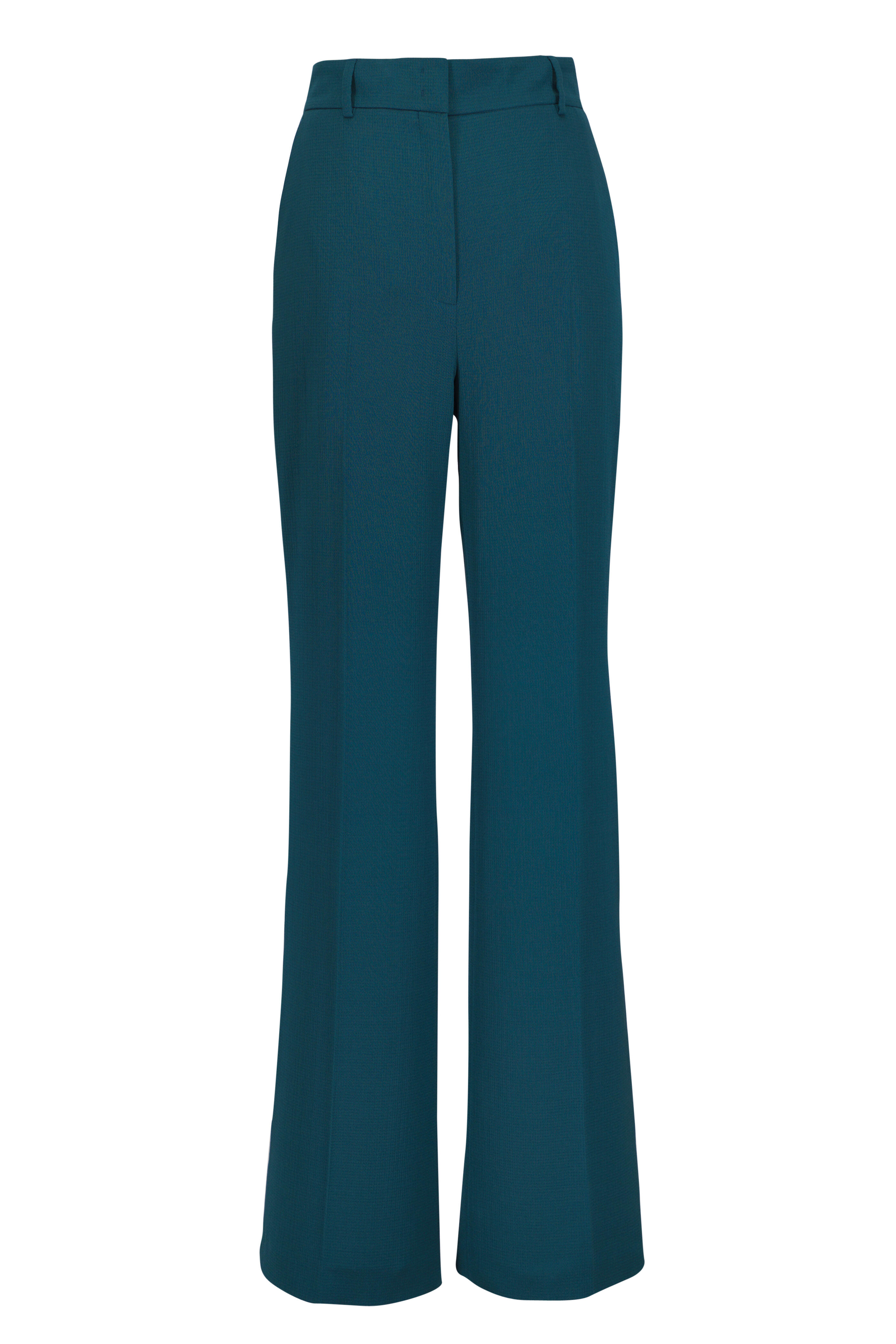 Akris - Florine Green Wide-Leg Cotton, Silk & Wool Pant