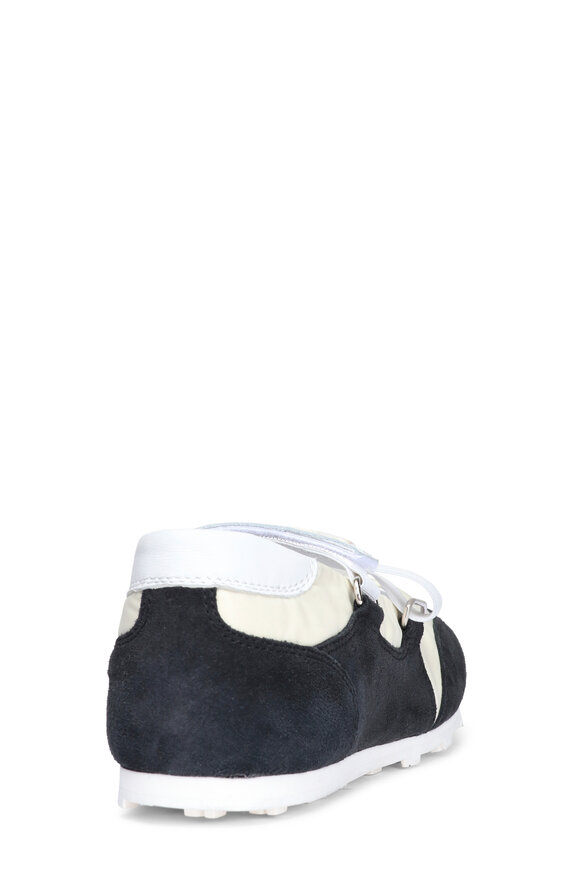 Marni Soccer Retro Navy & White Ballerina Sneaker - view 3