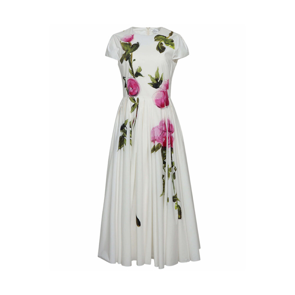 Oscar de la Renta◆ファイユ ミディワンピース グラデーション Oscar de la Renta◇ファイユ ミディワンピース グラデーション