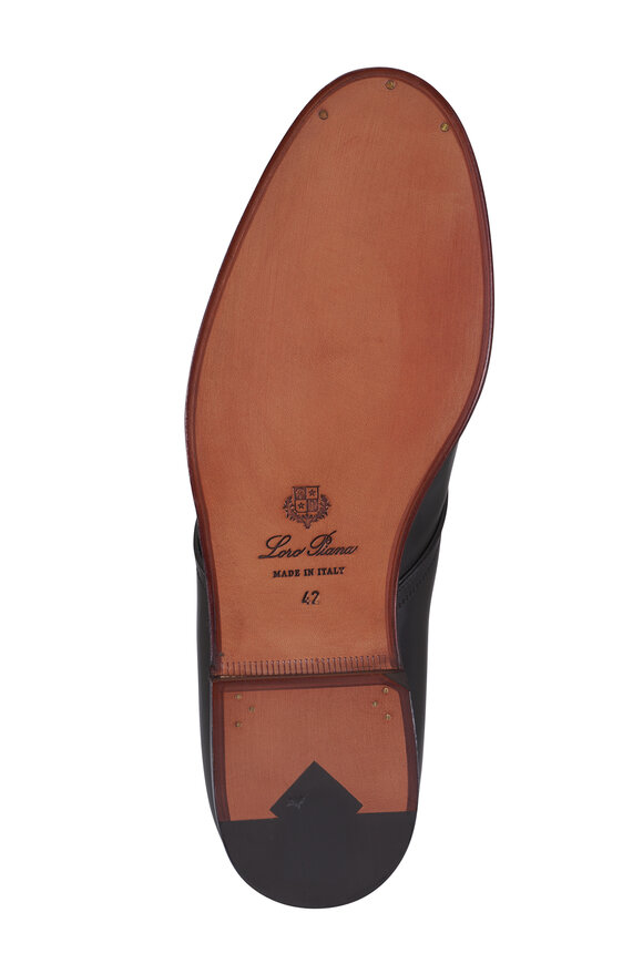 Loro Piana Sergio Walk Monk Ebony Leather Dress Shoe - view 4