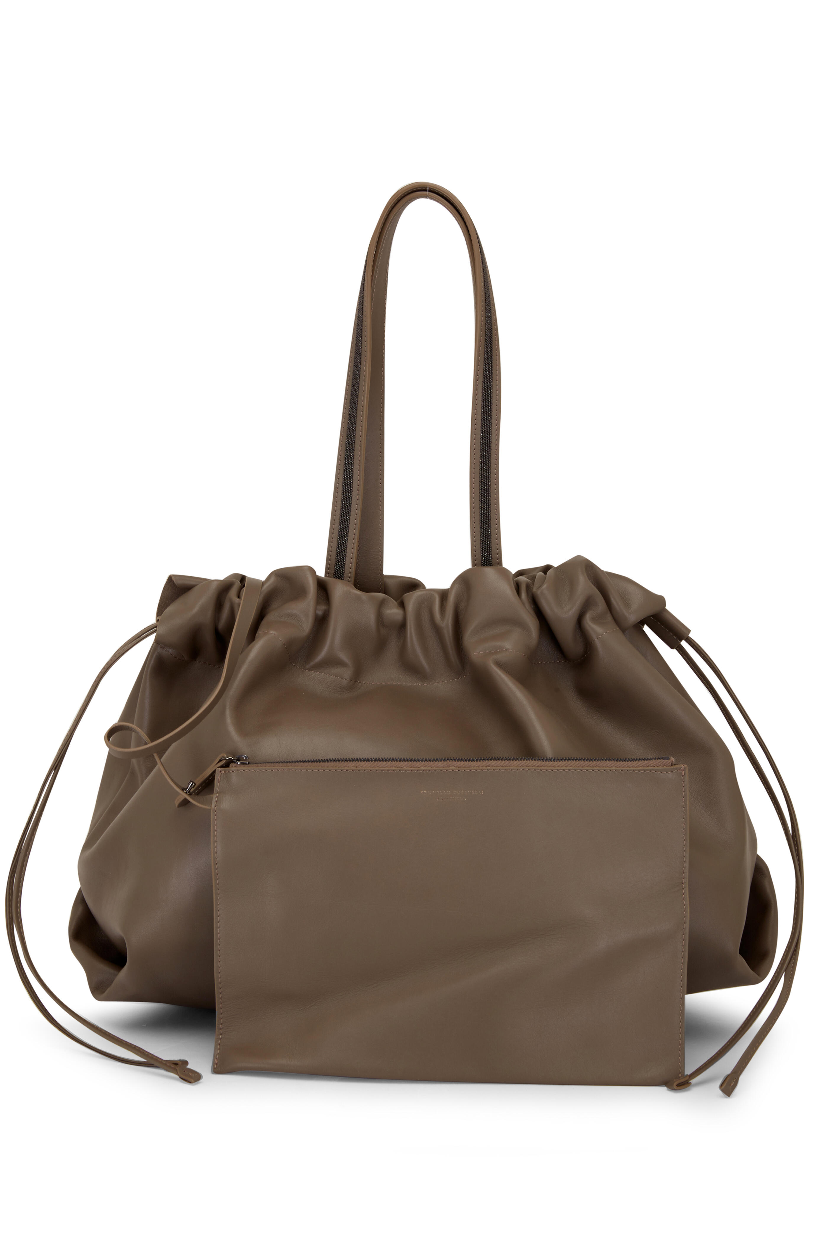 Brunello Cucinelli - Elephante Pillow Cinched Leather Tote