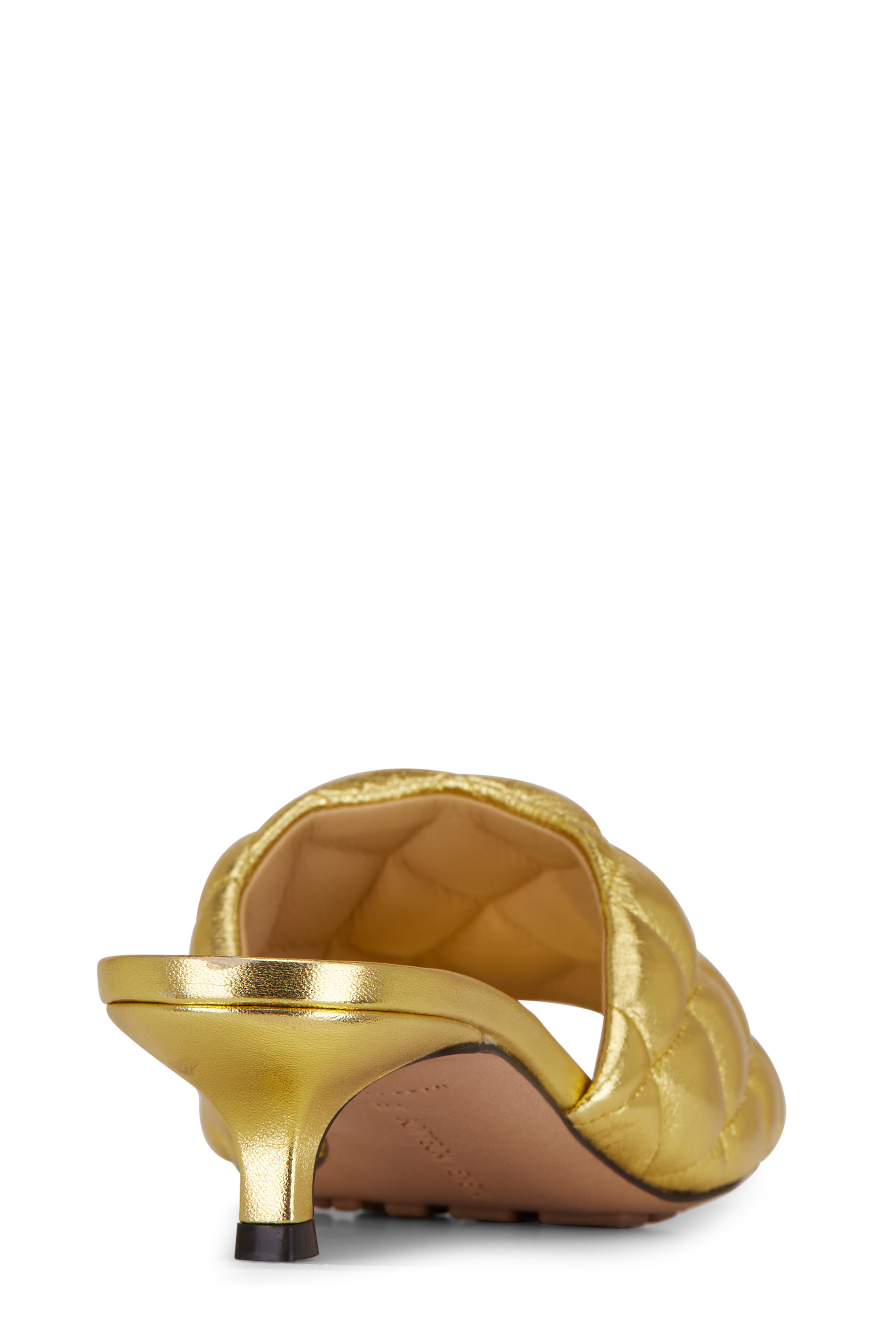 Bottega Veneta - Gold Reflect Matelass Padded Sandal, 45mm