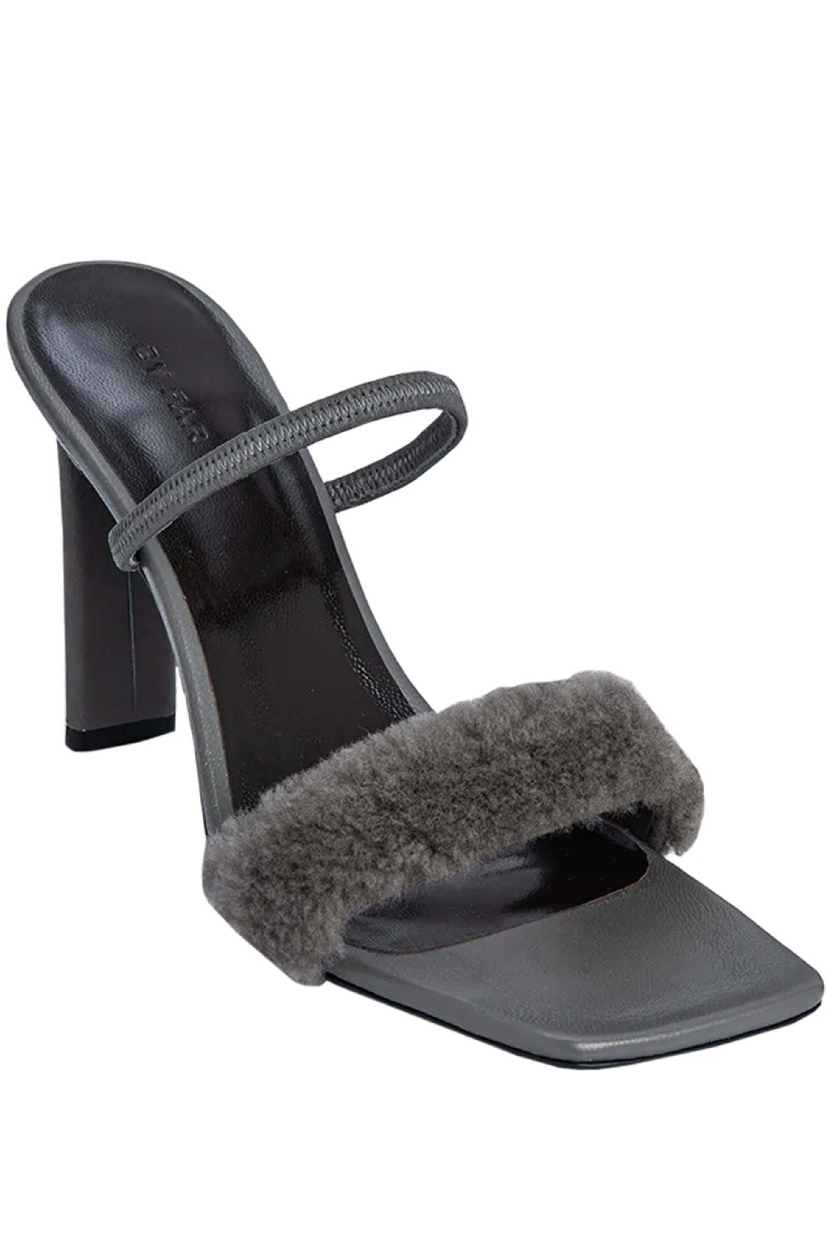 By Far - Ada Shearling Sandal in Cement