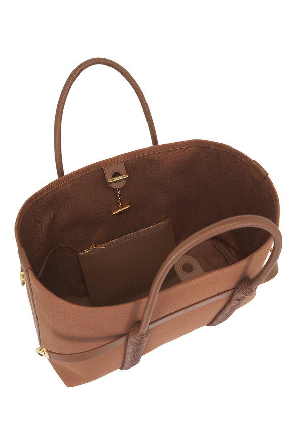 Loro Piana Large Ghiera Vicuna & Dark Vicuna Shopper Tote - view 5